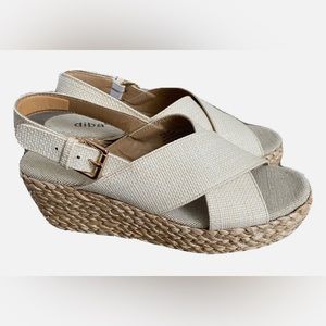 NEW— no box . DIBA Slingback Sandals with Braided
Rope Wedge Women's Size 5.5